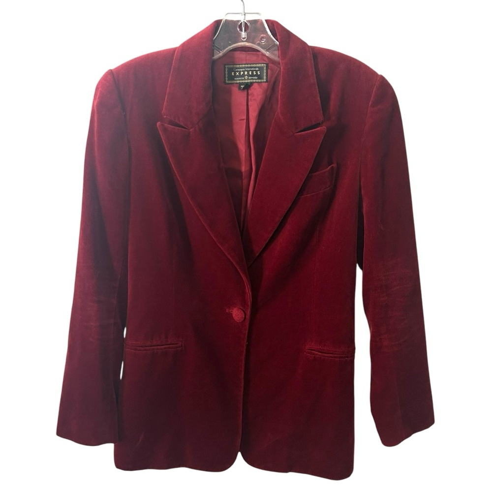 Express Vintage Women's‎ Red Velvet Blazer in Size 5/6